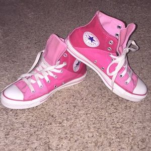 HOT! Pink three tone high top Converse/“Chucks “